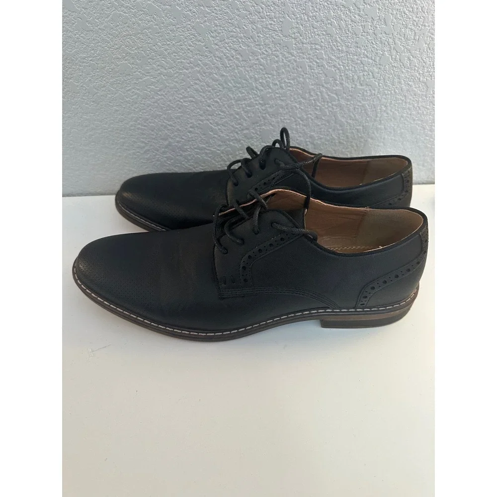 Madden Men's Black Brogue Perforated Lace Up Derby Dress Shoes Size 9.5‎